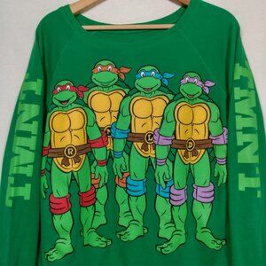 Teenage Mutant Ninja Turtles Shirt Women XXL Green Long Sleeve TMNT Cartoon TV